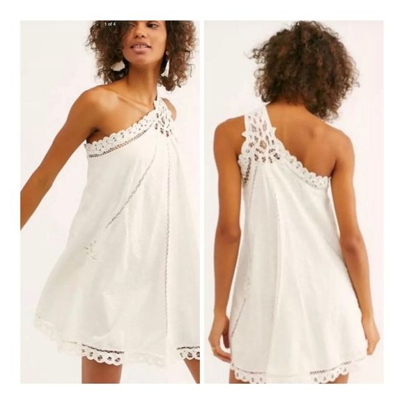 NWOT Free People  Ivory one shoulder dress size S - Picture 1 of 7